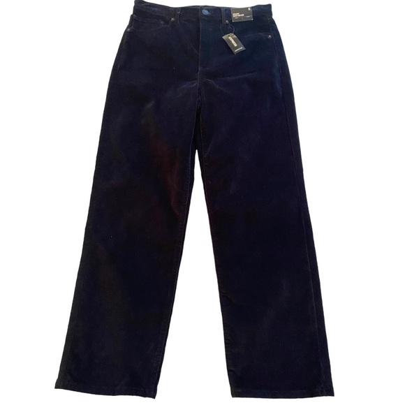 Express Super High Rise Straight Cropped Velvet Pants - Picture 5 of 10